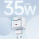 СЗУ Usams US-CC202 GaN With Type-C Magnetic Retractable Cable Module XMF Ser. 35W (2USB-C) White фото 4
