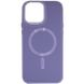 Шкіряний чохол Bonbon Leather Metal Style with MagSafe для Apple iPhone 11 (6.1") Сірий / Lavender