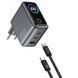 МЗП WIWU CHG300 Voyager PD100W+QC3.0 (1USB-A/2C) + кабель Type-C to Type-C Grey фото 3