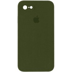 Чехол Silicone Case Square Full Camera Protective (AA) для Apple iPhone 6/6s (4.7") Зеленый / Dark Olive