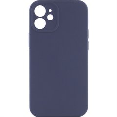 Чехол Silicone Case Full Camera Protective (AA) NO LOGO для Apple iPhone 12 (6.1") Темно-синий / Midnight blue