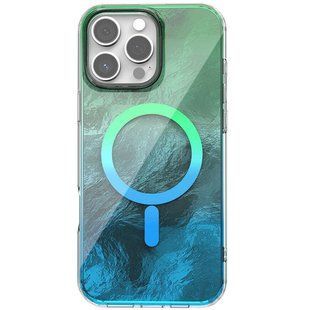 Чехол TPU Shiny Mountain Magnetic Fit для Apple iPhone 16 Pro (6.3") Green / Blue