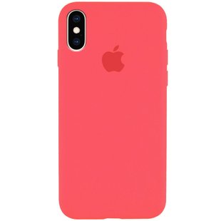 Чехол Silicone Case Full Protective (AA) для Apple iPhone X (5.8") / XS (5.8") Арбузный / Watermelon red