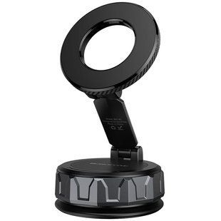 Автодержатель Borofone BH140 Gloria Vacuum Suction Magnetic (center console) Black / Metal gray