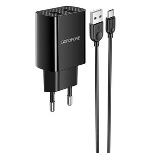 СЗУ Borofone BA53A Powerway (2USB/2.1A) + Type-C Черный