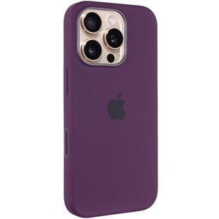 Чехол Silicone case (AAA) with Magsafe and Animation (button) для Apple iPhone 16 Pro (6.3") Plum