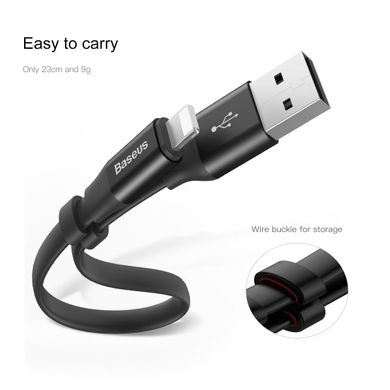 Дата кабель Baseus Nimble Portable USB to Lightning (23см) (CALMBJ-B01) Черный