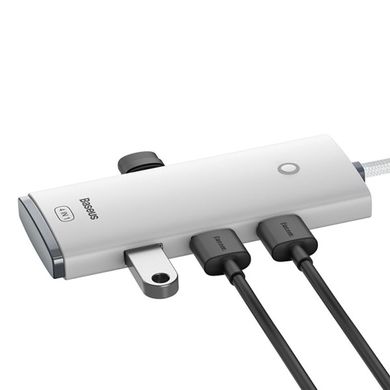Перехідник HUB Baseus Lite Series 4-Port USB-A HUB Adapter (USB-A to USB 3.0*4) 25cm (WKQX) Білий