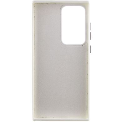 Кожаный чехол Bonbon Leather Metal Style для Samsung Galaxy S22 Ultra Белый / White