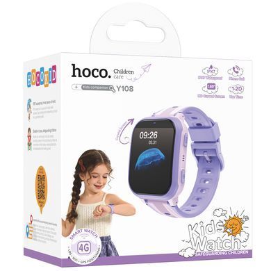 Дитячий cмарт-годинник Hoco Y108 4G with call function Purple