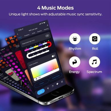 Модульный настінний світильник LED RGB 5V соты SAL-011B 6pcs Bluetooth USB with app White