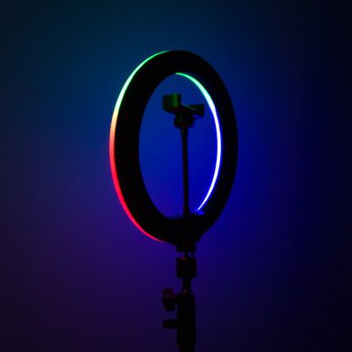 Кільцева світлодіодна LED лампа RGB Arc Ring 10" + tripod 2.1m Black