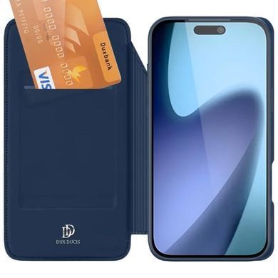 Чехол-книжка Dux Ducis с карманом для визиток для Apple iPhone 17 Pro Max (6.9") Синий