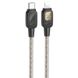 Дата кабель Hoco U124 Stone silicone power-off Type-C to Lightning (1.2m) Black фото 1