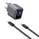 СЗУ WIWU CHG500 Voyager PD45W (1USB-C) + кабель Type-C to Type-C Grey фото 2