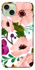 Чехол itsPrint Акварельные цветы для Apple iPhone 15 Plus (6.7")