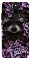 Чехол itsPrint Енот в цветах для Xiaomi Redmi 8