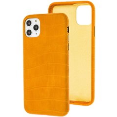 Уцінка Шкіряний чохол Croco Leather для Apple iPhone 11 Pro Max (6.5") Відкрита упаковка / Yellow