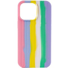Чехол Silicone case Full Braided для Apple iPhone 13 Pro Max (6.7") Розовый / Сиреневый