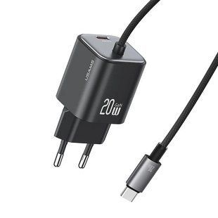 МЗП Usams US-CC261 GaN JC Ser. 20W (2USB-C) + кабель Type-C to Type-C Black