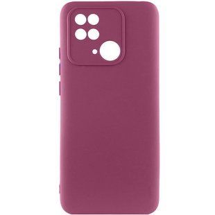 Чехол Silicone Cover Lakshmi Full Camera (AAA) для Xiaomi Redmi 10C Бордовый / Plum