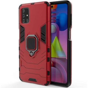 Ударопрочный чехол Transformer Ring for Magnet для Samsung Galaxy M51 Красный / Dante Red