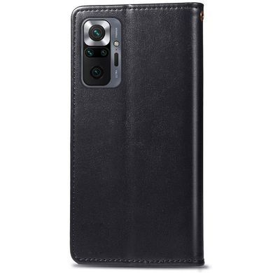 Кожаный чехол книжка GETMAN Gallant (PU) для Xiaomi Redmi Note 10 Pro / 10 Pro Max Черный