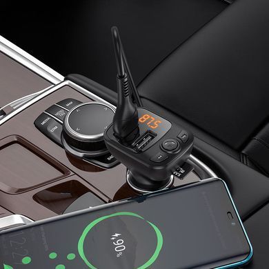 АЗУ FM модулятор Borofone BC41 Eminency QC3.0 (2USB-A) Черный