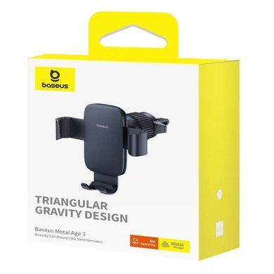 Автодержатель Baseus Metal Age 3 Gravity Car Mount (Air Outlet Version) (C40467600) Cluster Black
