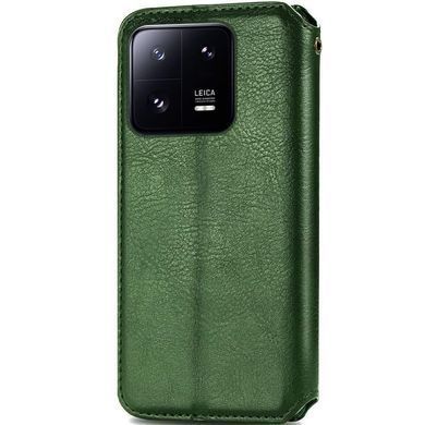 Кожаный чехол-книжка GETMAN Cubic (PU) для Xiaomi 13 Зеленый