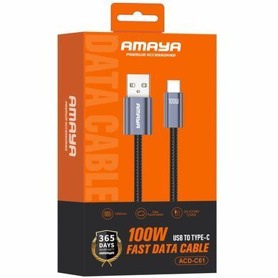 Дата кабель Amaya 61C USB to Type-C 100W (1m) Gray