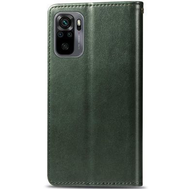 Кожаный чехол-книжка GETMAN Gallant (PU) для Xiaomi Redmi Note 10 / Note 10s Зеленый
