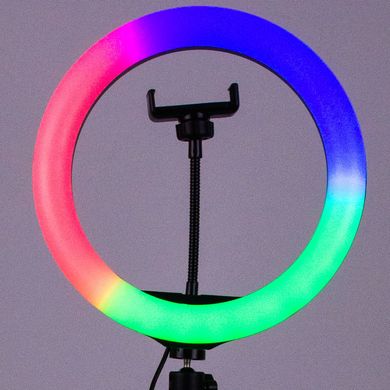 Кольцевая светодиодная LED лампа RGB Arc Ring 13" + tripod 2,1m Black