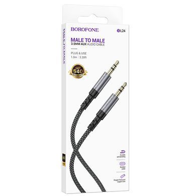 Аудио кабель Aux Borofone BL24 Graceful (1m) Metal grey