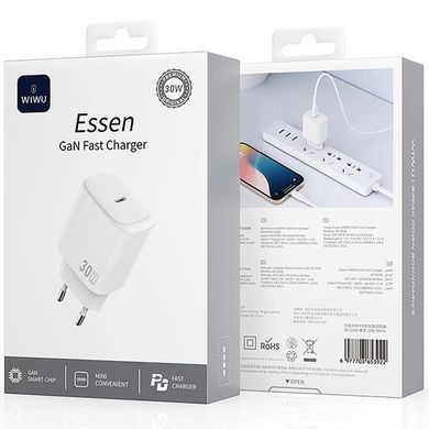 СЗУ WIWU G008 Essen PD30W GaN (1USB-C) White