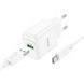 МЗП Hoco C140A Smart QC3.0 18W (1USB-A) + кабель USB to Type-C White фото 2