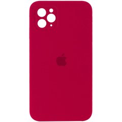 Чехол Silicone Case Square Full Camera Protective (AA) для Apple iPhone 11 Pro (5.8") Красный / Rose Red