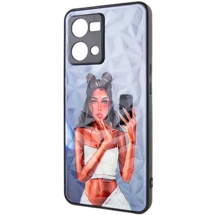 TPU+PC чехол Prisma Ladies для Oppo Reno 7 4G Black in White