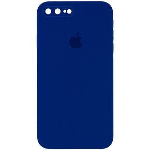 Чехол Silicone Case Square Full Camera Protective (AA) для Apple iPhone 7 plus/8 plus (5.5") Синий / Deep navy