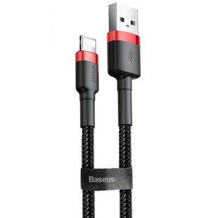 Дата кабель Baseus Cafule USB to Lightning 2.4A (1m) (CALKLF-B) Красный / Черный