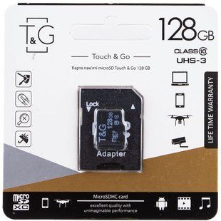 Карта памяти T&G (UHS-3) microSDHC Class 10 - 128GB (с адаптером) Черный