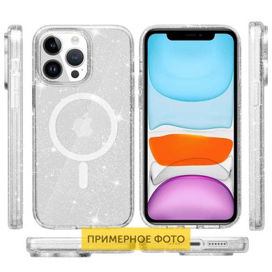 Чохол TPU Galaxy Sparkle (MagFit) для Apple iPhone 16 Pro Max (6.9") Clear+Glitter