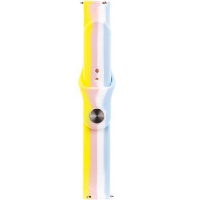 Силіконовий ремінець Rainbow для Xiaomi Amazfit/Samsung 20 mm Жовтий / Блакитний
