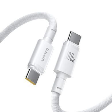 Дата кабель Baseus New Braided Type-C to Type-C 100W (1m) (E0426) Moon White