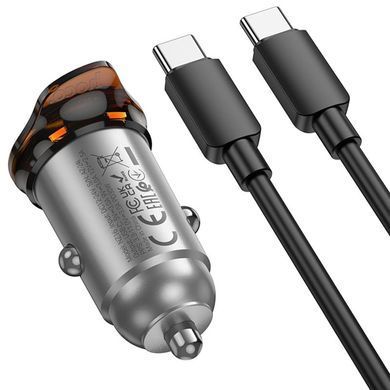 АЗУ Hoco NZ16 Rigorous PD30W (1USB-C) + кабель Type-C to Type-C Metal grey