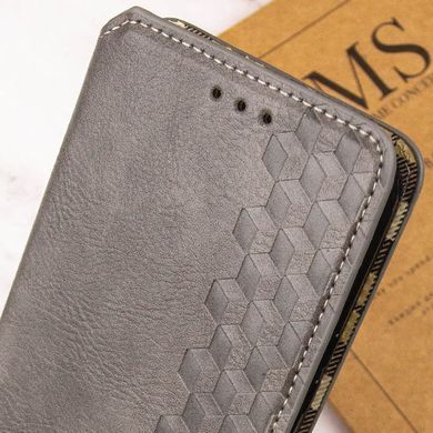 Кожаный чехол-книжка GETMAN Cubic (PU) для Samsung Galaxy A55 Серый