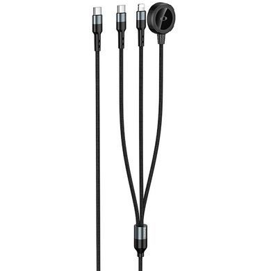 Дата кабель Hoco CW64 3in1 Type-C to iWatch/Lightning/Type-C 15W (1.2m) Black