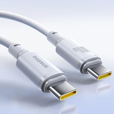Дата кабель Baseus New Braided Type-C to Type-C 100W (1m) (E0426) Moon White