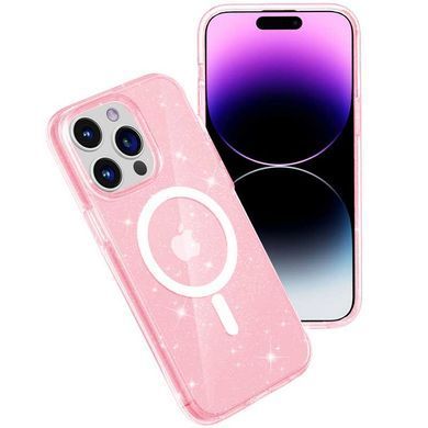 Чохол TPU Galaxy Sparkle Magnetic Fit для Apple iPhone 14 Pro Max (6.7") Pink+Glitter