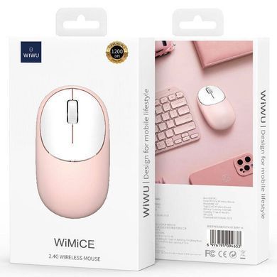 Мышь беспроводная WIWU WM107 Bluetooth + 2.4G Pink